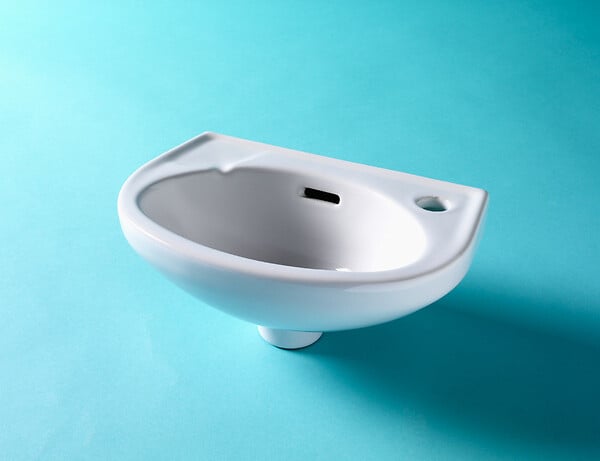 GODART - Lave-mains suspendu céramique Mustang Blanc 35cm - large