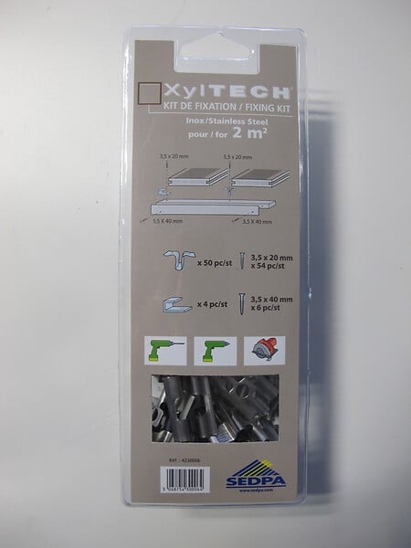 SEDPA - KIT fixations pour lames de terrasse composite XYLTECH - large