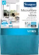 STARWAX - Lavette microfibre Vitres - Microfibre - Bleu - vignette