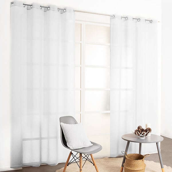 MODE DE VIE - Voilage effet coton - Blanc - 140x240cm - large