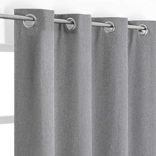 MODE DE VIE - Rideau avec oeillets - Toile chiné - Anthracite - 135x240cm - large