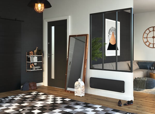 SAUTER - Radiateur électrique double cœur de chauffe Hekla - Plinthe - Anthracite - 1000W - large