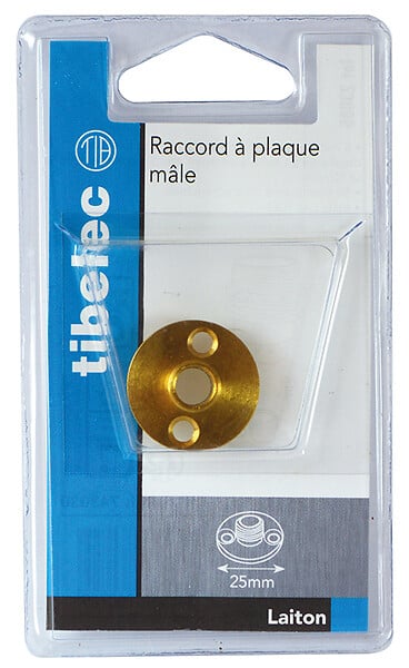 TIBELEC - Raccord à plaque mâle - Laiton - 25 mm - large