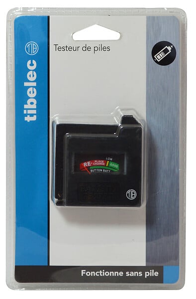 TIBELEC - Testeur de piles 1.5 à 9 Volts NR - large