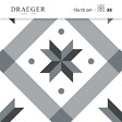 DRAEGER - Carreau adhésif vinyle étoile losange noir 15x15cm - vignette