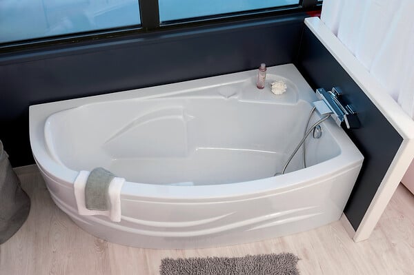 ONDEE - Baignoire angle droit accoudoirs Fany - Blanc - 160x90x55,2cm - large