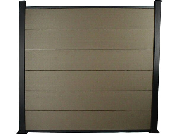 HABITAT ET JARDIN - Kit Clôture 4.8m x 1.6m composite et aluminium + profilé de finition - Kit de fixation offert - Terracotta - large