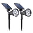 LUMI JARDIN - 2 Spots solaires projecteurs SPIKY Blanc froid 100LM - vignette