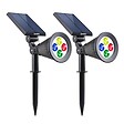 LUMI JARDIN - 2 Spots solaires projecteurs SPIKY Multicolore 100LM - vignette