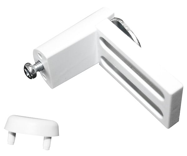 MADECO - Lot de 2 supports auto-serrants métal - Blanc - 4x5cm - large