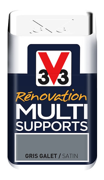 V33 PEINTURE - Peinture rénovation multi-support Satin Gris galet 75ml - large