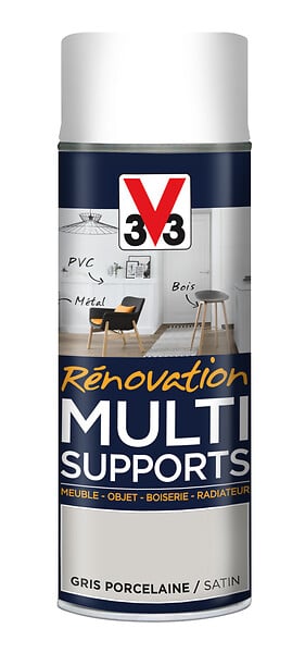 V33 PEINTURE - Peinture multi-supports Satin Porcelaine - Aérosol 400ml - large