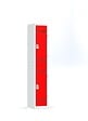 P.HENRY - Vestiaire 1 colonne de 2 cases gris perle - rouge - vignette