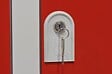 P.HENRY - Vestiaire 1 case - Acier - Gris perle-rouge - H180cm - vignette