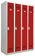 Vestiaire industrie propre 4 cases gris perle-rouge - vignette