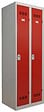 P.HENRY - Vestiaire industrie salissante 2 cases - Gris perle et rouge - vignette