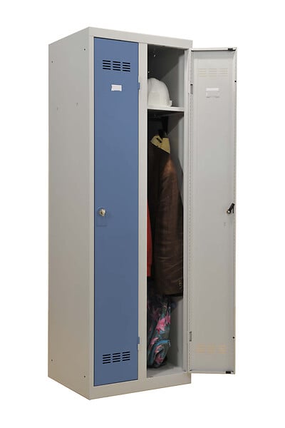 P.HENRY - Vestiaire industrie propre - 2 cases - Gris perle et bleu - large