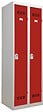 P.HENRY - Vestiaire métallique 2 cases - Gris perle et rouge - L60cm - vignette