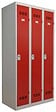 P.HENRY - Vestiaire industrie salissante 3 cases - Gris perle et rouge - vignette