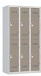 P.HENRY - Vestiaire 3 colonnes - 2 cases - Gris perle et taupe - vignette