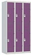 P.HENRY - Vestiaire 3 colonnes - 2 cases - Gris perle et prune - vignette