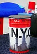 P.HENRY - Coffre pouf en métal New York - 33L - Diam.30,7xH.47cm - vignette
