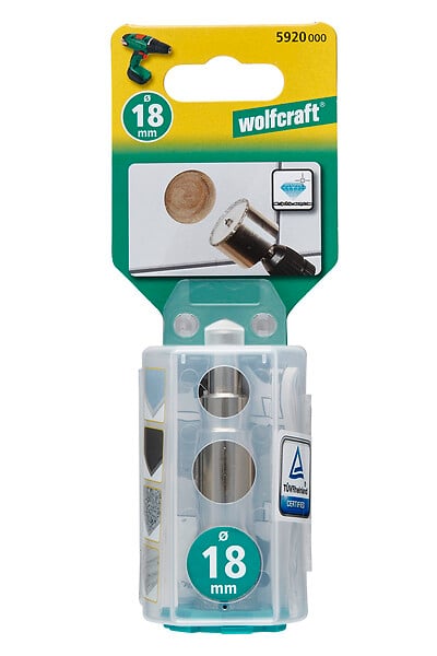 WOLFCRAFT - Trépan diamant carrelage D 18 - Queue 10mm - Céramique - large