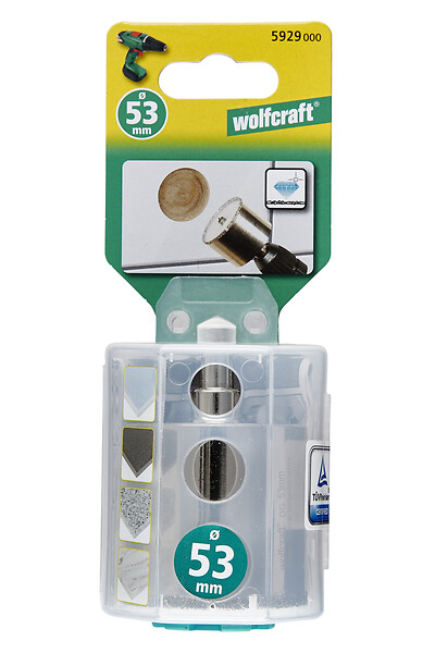 WOLFCRAFT - Trépan diamant carrelage - Diam.53mm - Queue 10mm - large