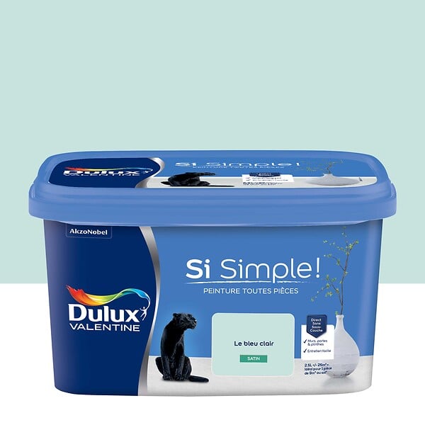 DULUX VALENTINE - Peinture intérieure Si Simple - Bleu Clair - Satin - 2,5L - large