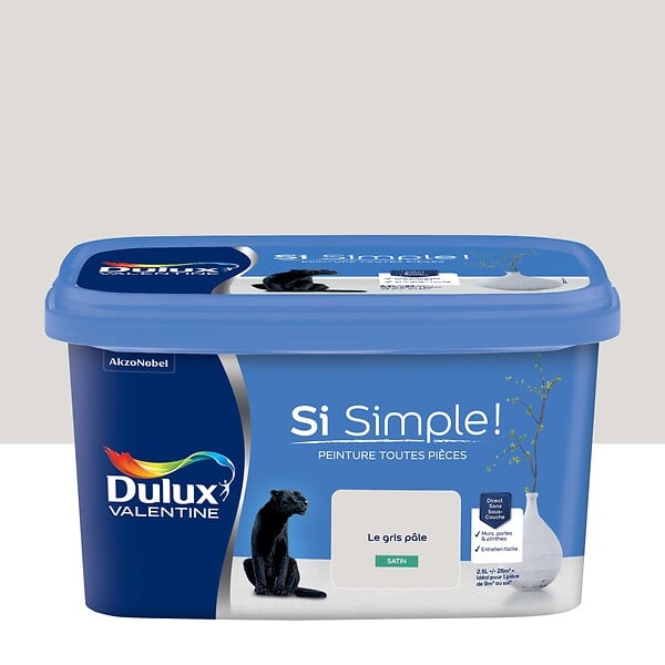 DULUX VALENTINE - Peinture Si Simple - Gris Pâle - Satin - 2,5L - large