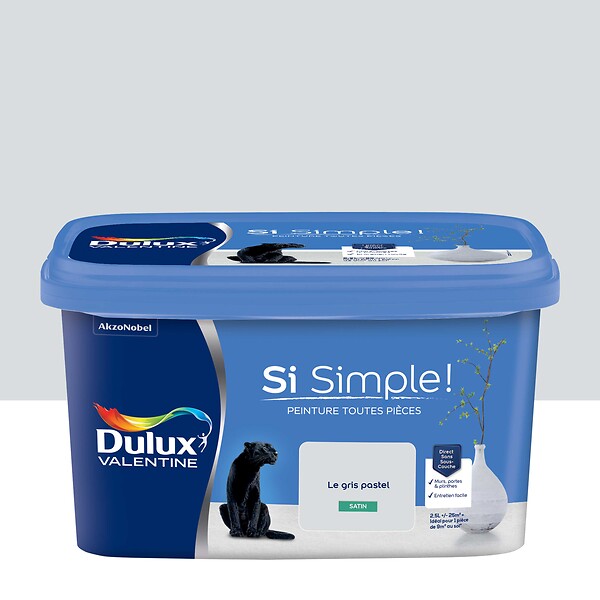 DULUX VALENTINE - Peinture Si Simple - Gris Pastel - Satin - 2,5L - large