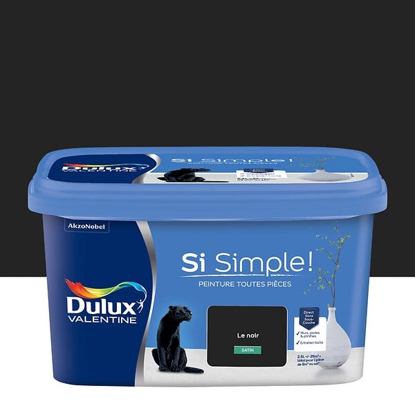 DULUX VALENTINE - Peinture multi-supports intérieure - Si Simple - Noir - 2,5L - large