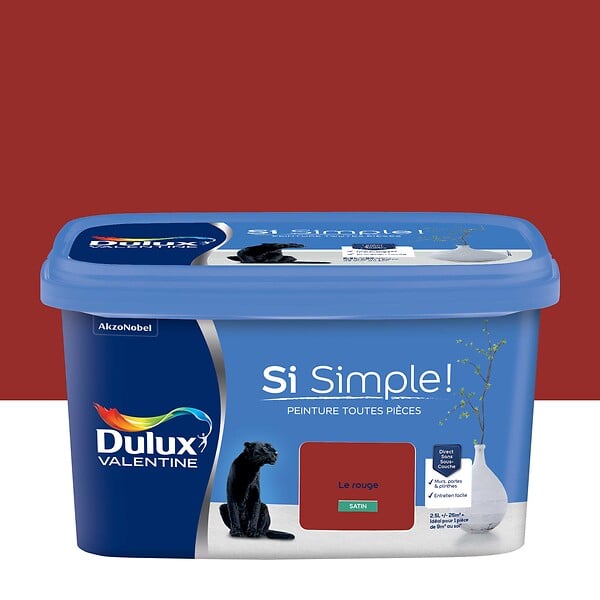 DULUX VALENTINE - Peinture Si Simple - Le Rouge - Satin - 2,5L - large