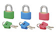 COTEKA - Lot de 3 cadenas laiton color 30mm anse acier 6 clés - vignette