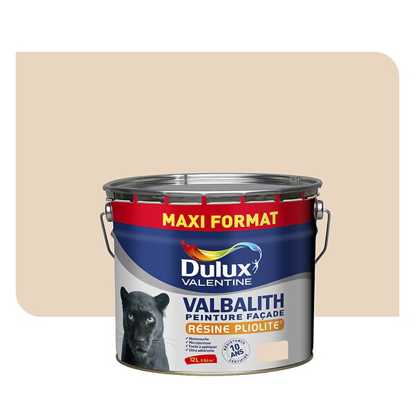 DULUX VALENTINE - Peinture façade monocouche Valbalith - Ton Pierre - Mat - 12L - large