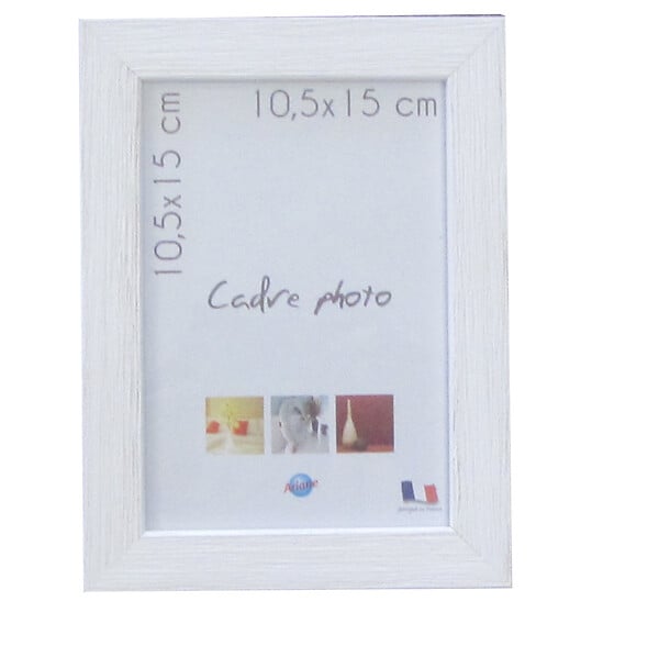 ARIANE - Cadre en bois blanc 18x24 cm - large