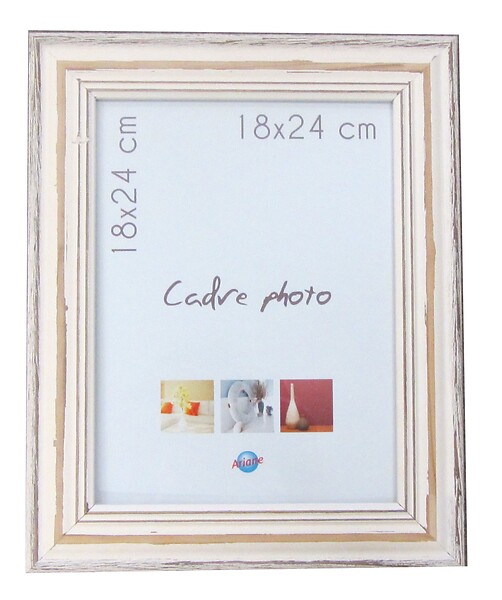 ARIANE - Cadre en bois blanc - 24x30cm - large