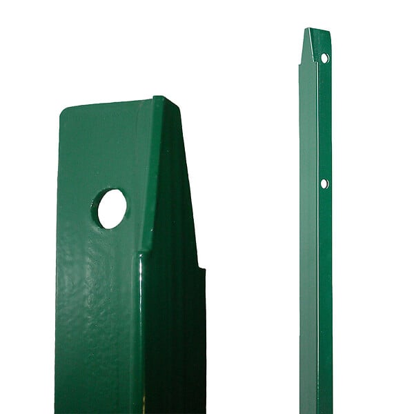 FERRO - Piquet de clôture en T acier - Vert - H225cm - large