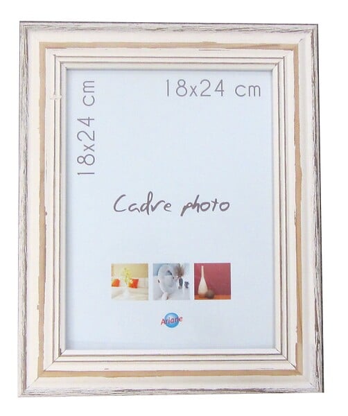 ARIANE - Cadre photo en bois blanc - 15x21cm - large