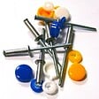 COTEKA - Boîte de 6 rivets 4x16mm + capuchons - Jaune, bleu, blanc - vignette