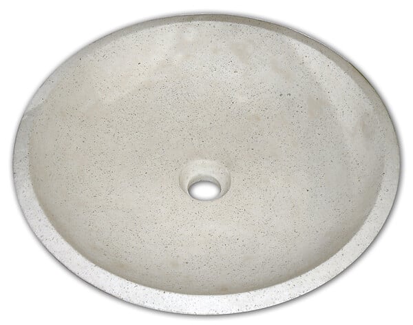 LT AQUA + - Vasque bol à poser en Terrazzo Gela - Crème - Diam.44xH.13cm - large