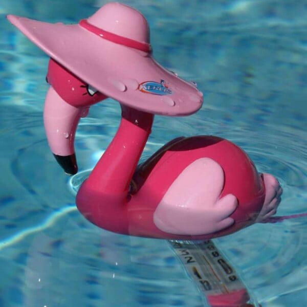 KERLIS - Thermomètre piscine flamant rose 28 cm - large