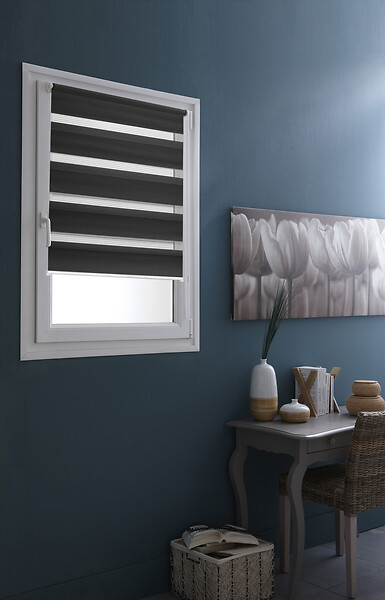 MADECO - Store Jour et Nuit gris foncé - L.37xH.190cm - large