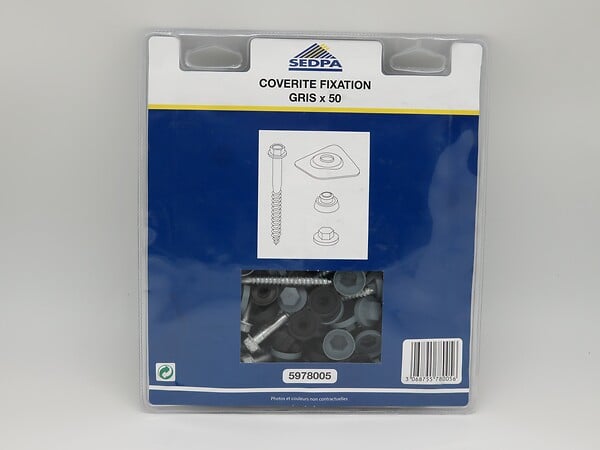 SEDPA - Kit 50 fixationspour plaque pevacryl - Gris - large