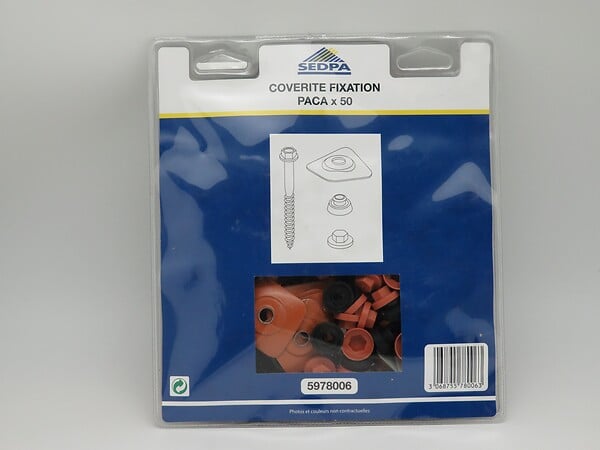 SEDPA - 50 fixations coloris paca antique pour toiture coverite - large