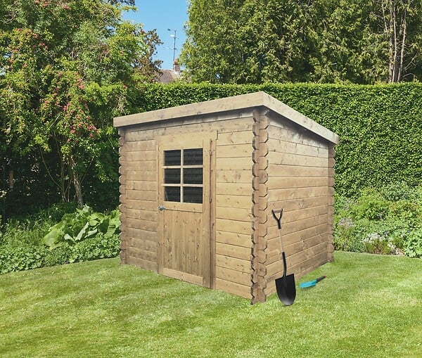 SOLID - Abri de jardin en bois Passau - Marron - L.198xH.192xP.198cm - large