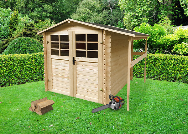 SOLID - Abri de jardin - Avec bûcher - Bois - 4,73m2 - large