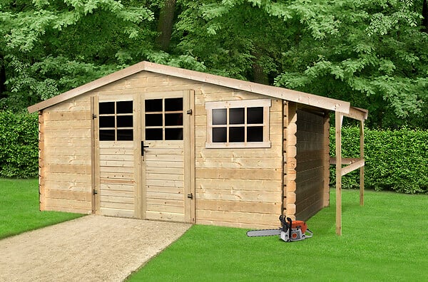 SOLID - Abri de jardin en bois  10m² avec bûcher - L.469.3xH.218.1xP.301.2cm - large