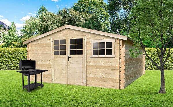 SOLID - Abri de jardin bois Initia - Bois - L.418xH.218xP.388cm - large