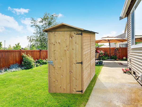 SOLID - Armoire de rangement jardin bois  - L.90xH.183xP.90cm - large